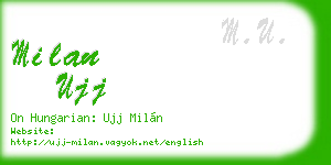 milan ujj business card